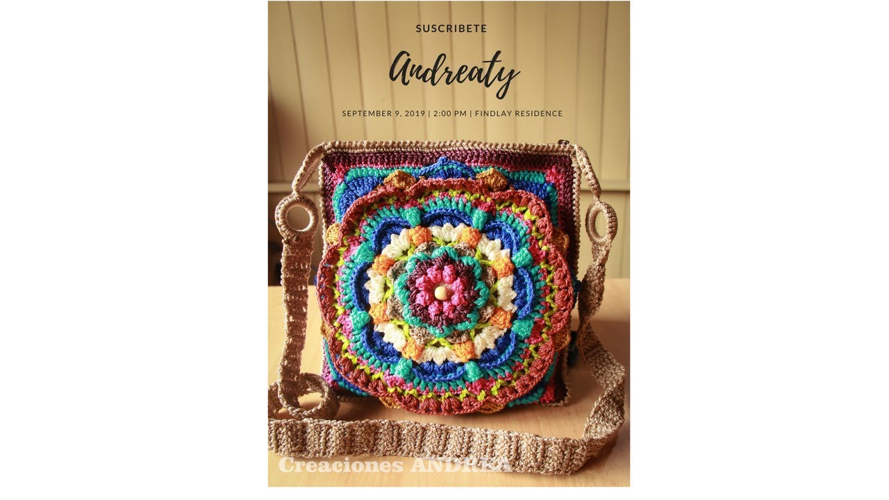 BOLSO / CARTERA  Tejida a crochet -paso a paso. Mandala