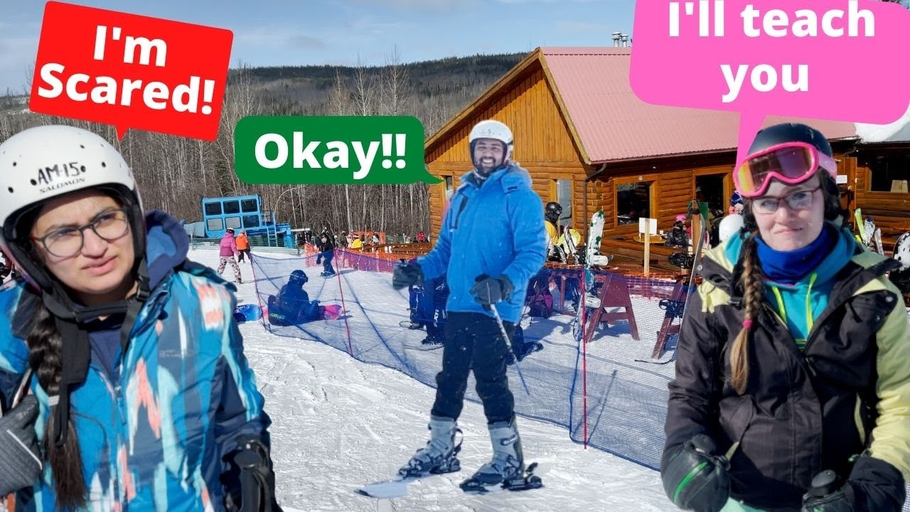 First time ski gears: Desi Couple first time skiing | Living Canada vlog