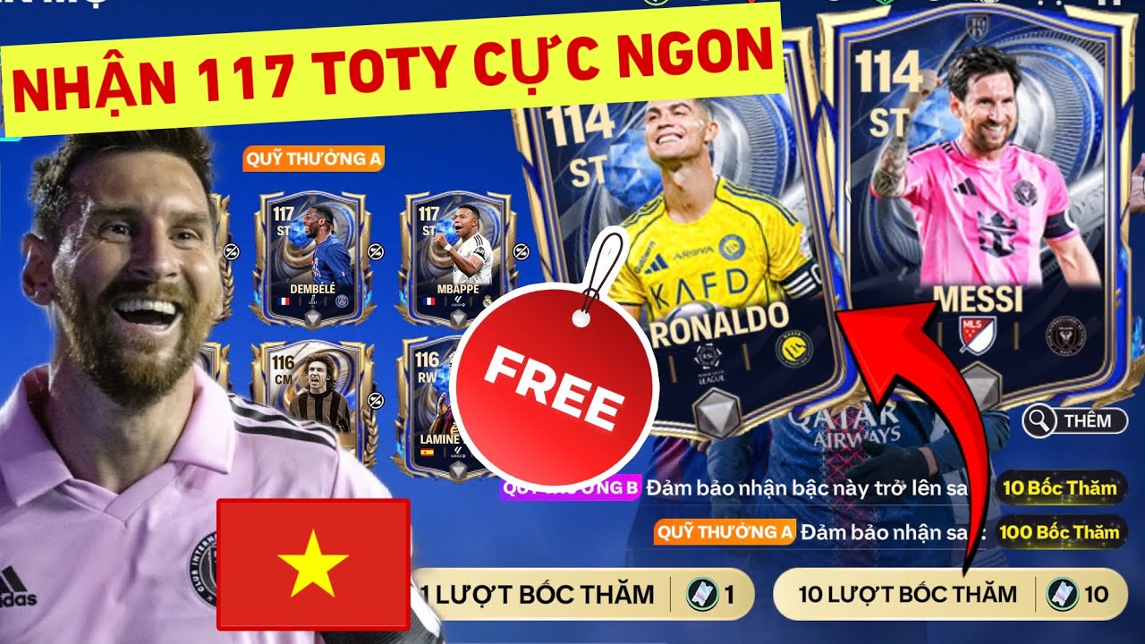 CÁCH LẤY FREE CẦU THỦ 117 TOTY CỰC ĐƠN GIẢN TRONG SỰ KIỆN TEAM OF THE YEAR | FC MOBILE VIỆT NAM 🇻🇳