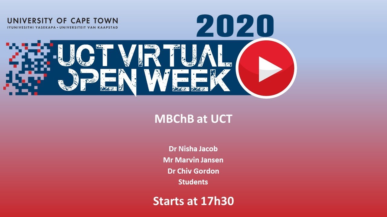 Bachelor Medicine and Bachelor of Surgery (MBChB) at UCT