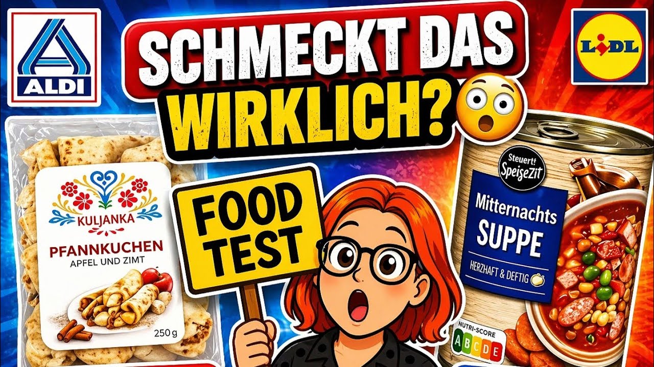 ALDI Mitternachtssuppe aus der Dose 😳 & LIDL Pfannkuchen – schmeckt das wirklich? Food Test