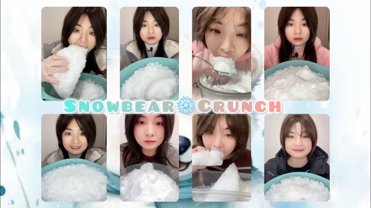 WHITE CRUSHED SHAVED ICE | ICE EATING ASMR | SATISFYING CRUNCHES ❄️🧊🤍
