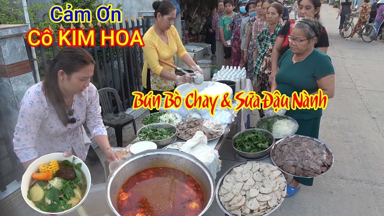 Cô KIM HOA Ở Quận 9 Gửi Tặng 100 Phần Bún Bò Chay Và Sữa Đậu Nành Đến Bà Con Ở Xóm\DDĐQ