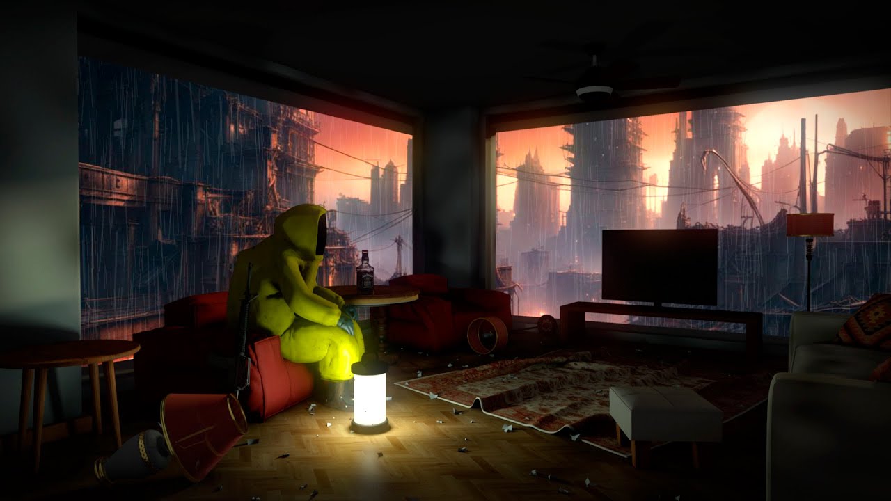 Monsters Lurking In The Rainy Post-Apocalyptic City | Horror Ambience