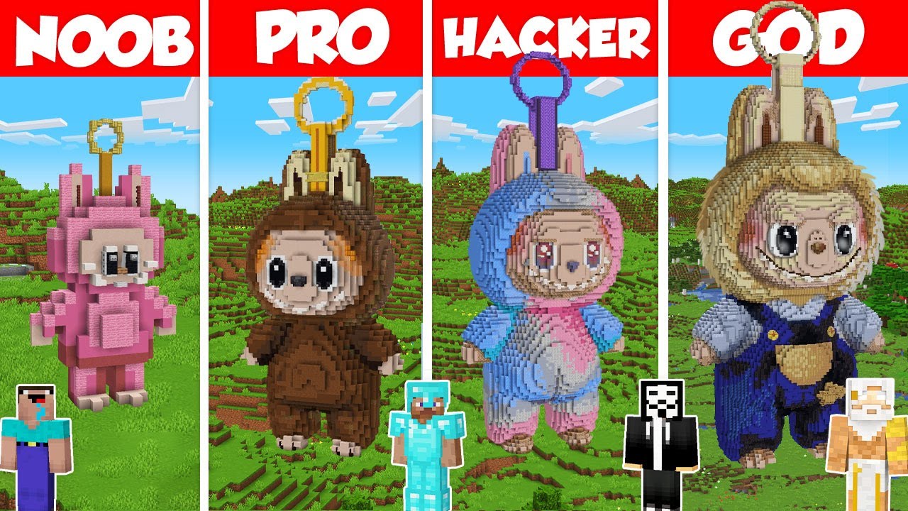 Labubu Build Battle Challenge - Noob vs Pro vs Hacker vs God - Minecraft Animation