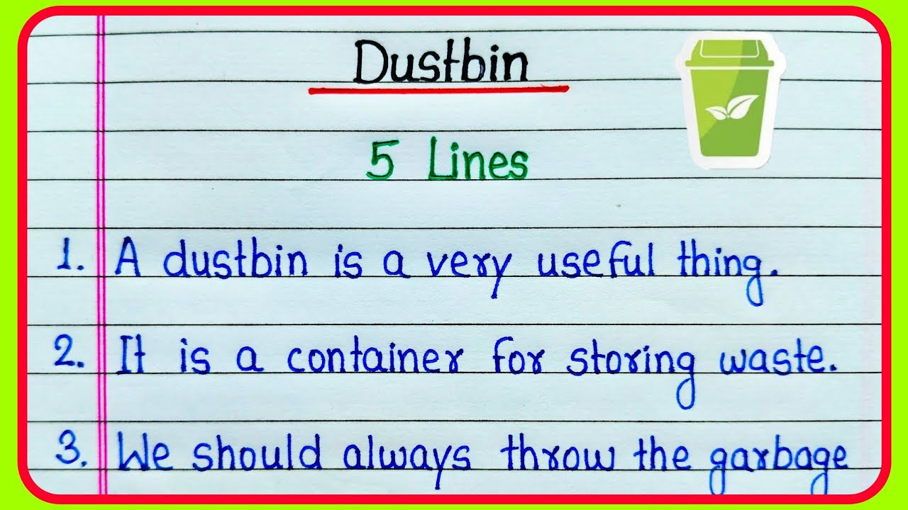 5 lines on Dustbin essay in English | Short essay on Dustbin | Dustbin sentence | About Dustbin