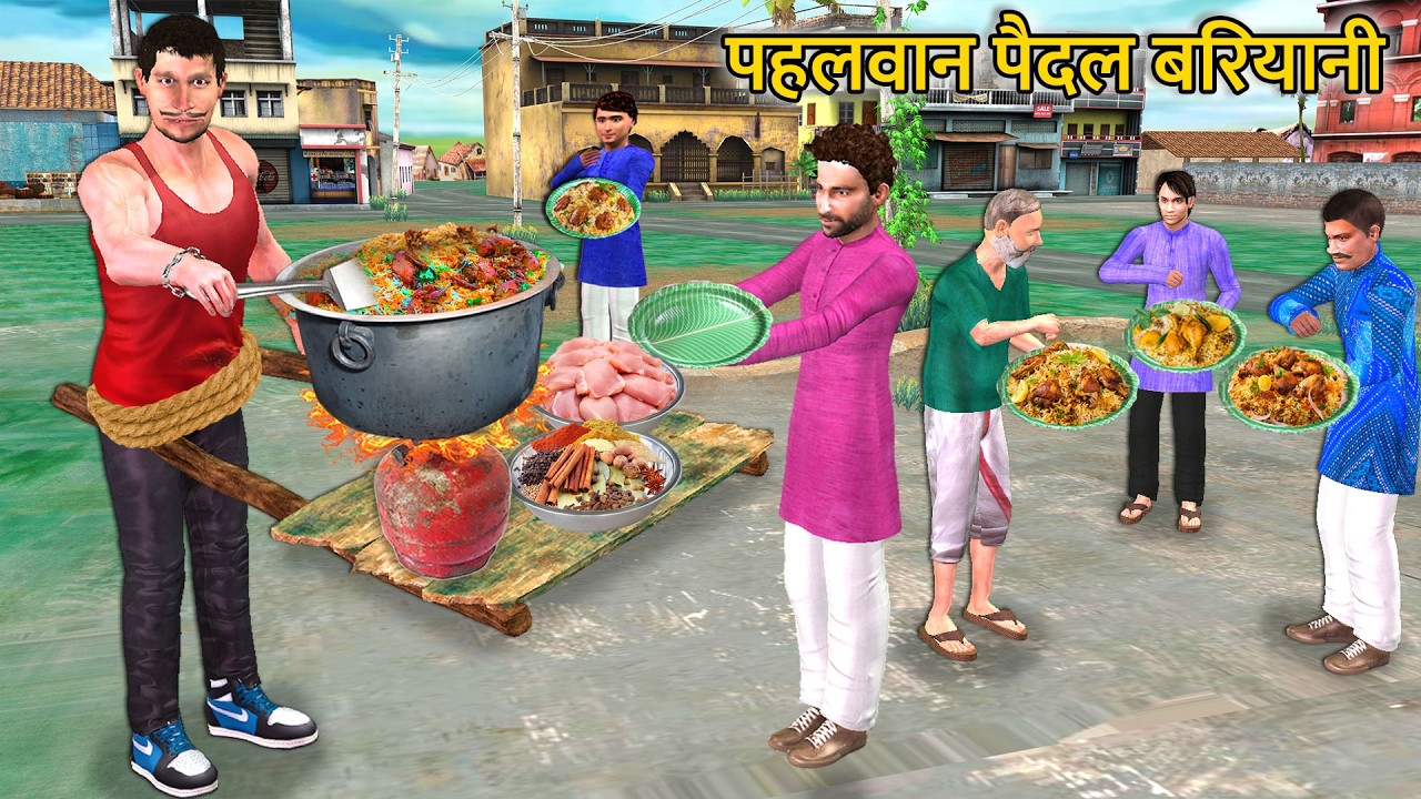 Pehlwan Walking Biryani Body Builder Selling Chicken Biryani Hindi Kahani Moral Stories Comedy Video
