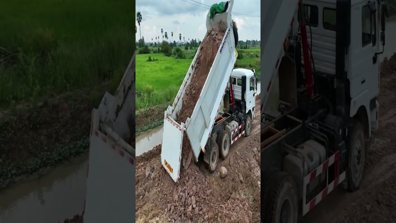 Dump Truck Unloading Dirt