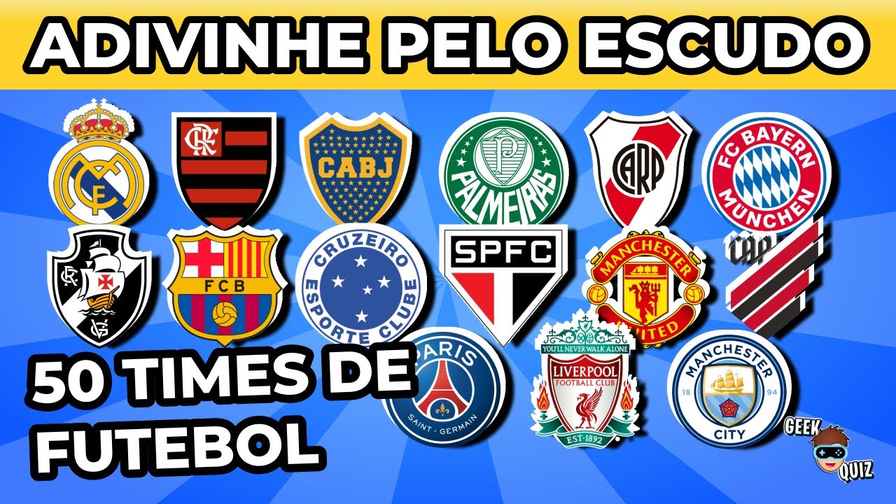 Adivinhe o TIME DE FUTEBOL pelo ESCUDO | Quiz de Futebol ⚽