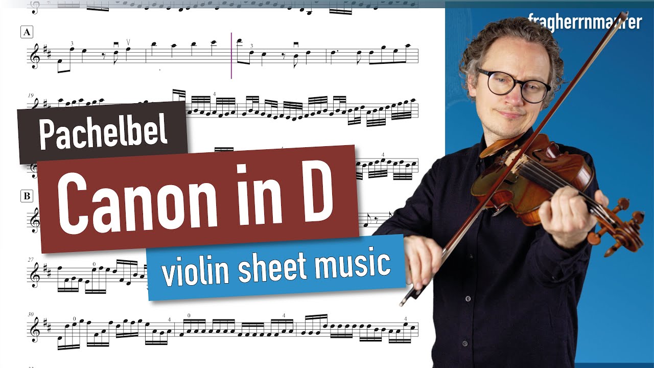 Pachelbel Canon in D, Violin Sheet Music + CURSOR, different tempi