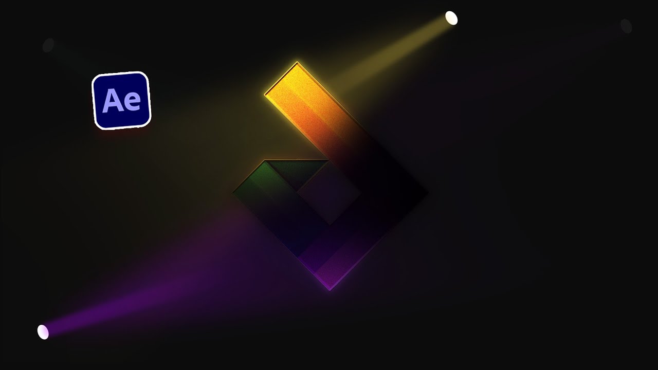 3D Neon Spotlight Logo Animation After Effects Tutorial