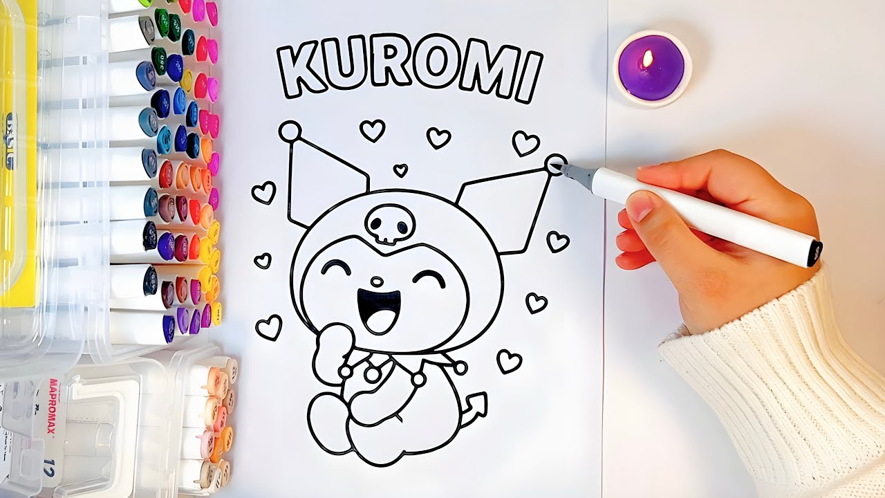Relaxing Kuromi Coloring ASMR | Cozy & Satisfying Sounds