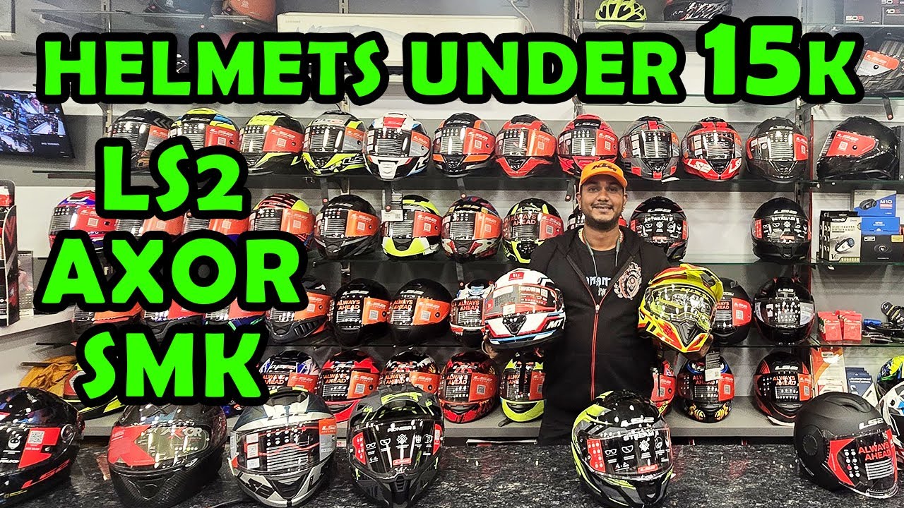 ❤️‍🔥BEST HELMETS UNDER 15000 🤑💸 | AXOR | SMK | LS2 | BANGALORE HELMET MALL JC ROAD
