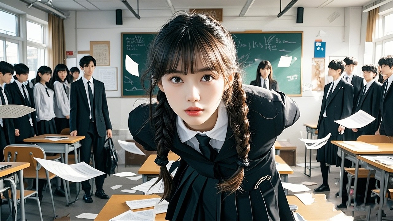 ❤️貧民窟爬回豪門第一天，轉學首日竟被養女當眾辱罵是狗。她反手掀翻課桌砸開校董會大門，身後突然齊刷刷響起：“恭迎大小姐歸位！”#短劇 #愛情 #女孩#霸总