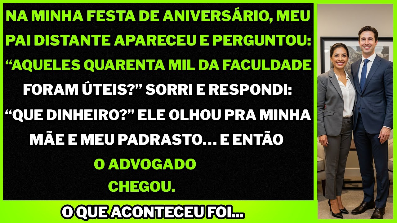 No dia do meu aniversário, meu pai sorriu e perguntou: “Aproveitou bem os 40 mil da faculdade?”