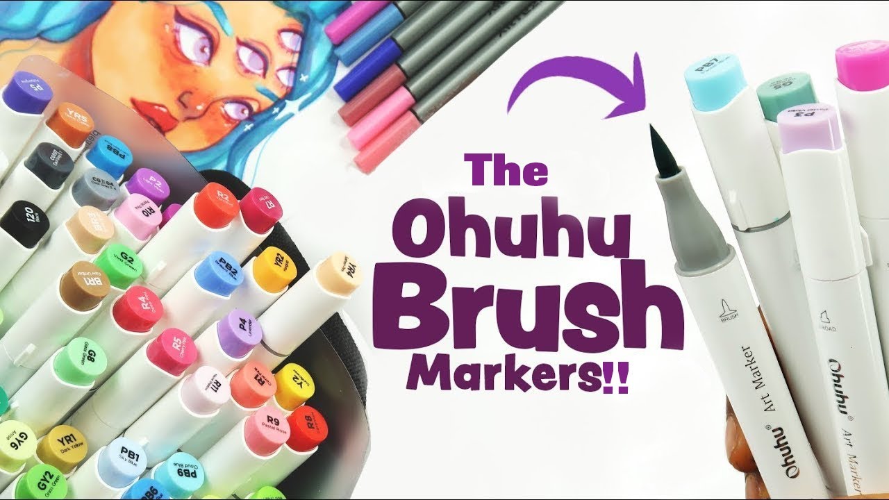 Using These Ohuhu BRUSH MARKERS- Blending colors and Arteza fineliner pens