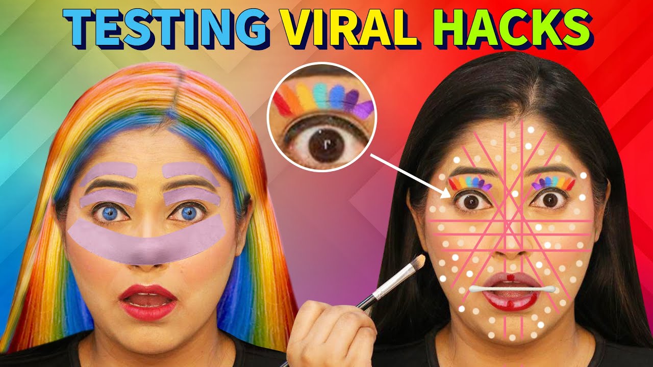 Testing Most Viral Makeup Hacks😱 It's Workingअनोखे मेकअप करने के तरीके हैरान हो जाओगे @BENATURALRekha