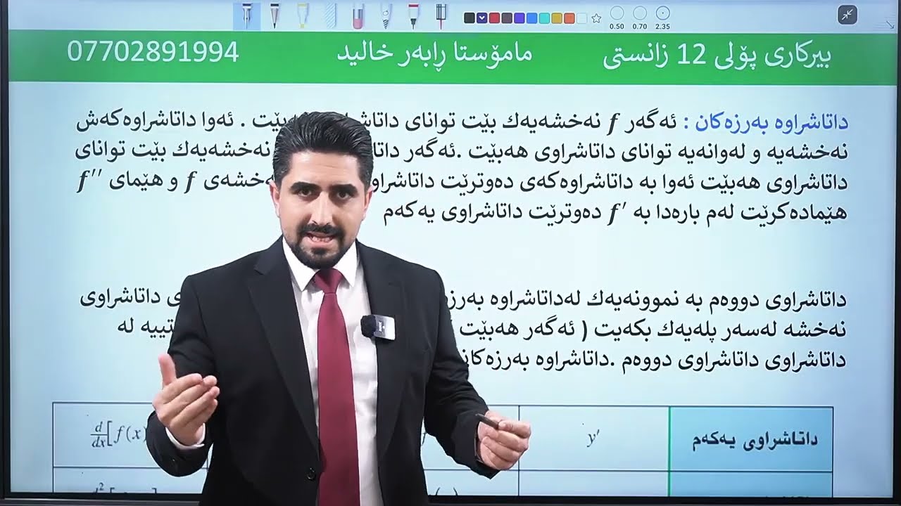 بیرکاری پۆلی ۱۲ :بەشی ۳ وانەی ۳ داتاشراوی خۆبەخۆ و داتاشراوە بەرزەکان 