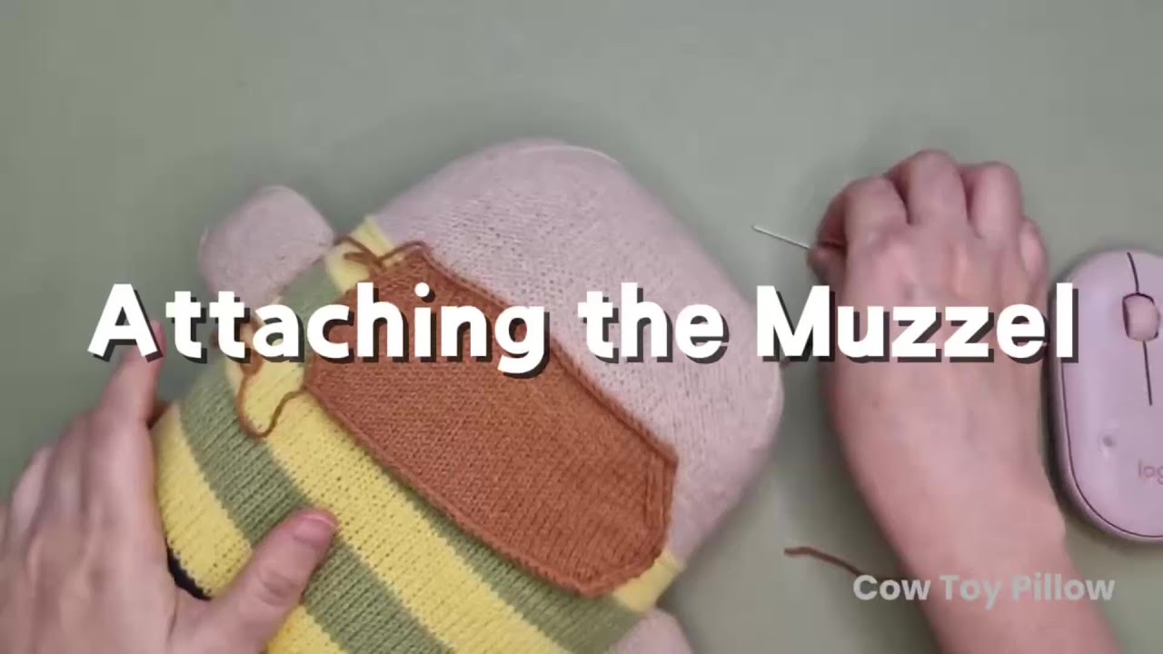 [Cow Toy Pillow] Attaching the muzzle