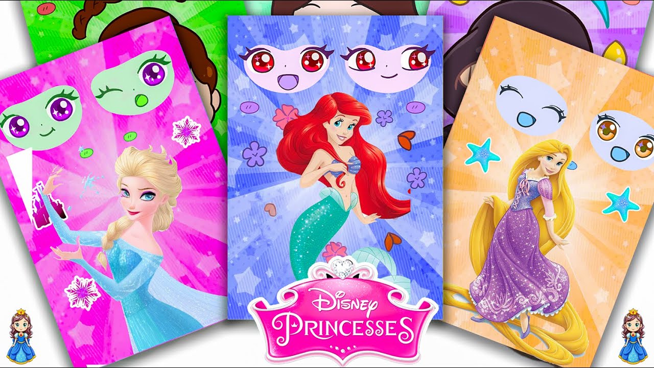 [PAPER DIY] Sticker Disney Princess 👑Ariel, Elsa & Rapunzel | Stiker Pakaian Pesta #104