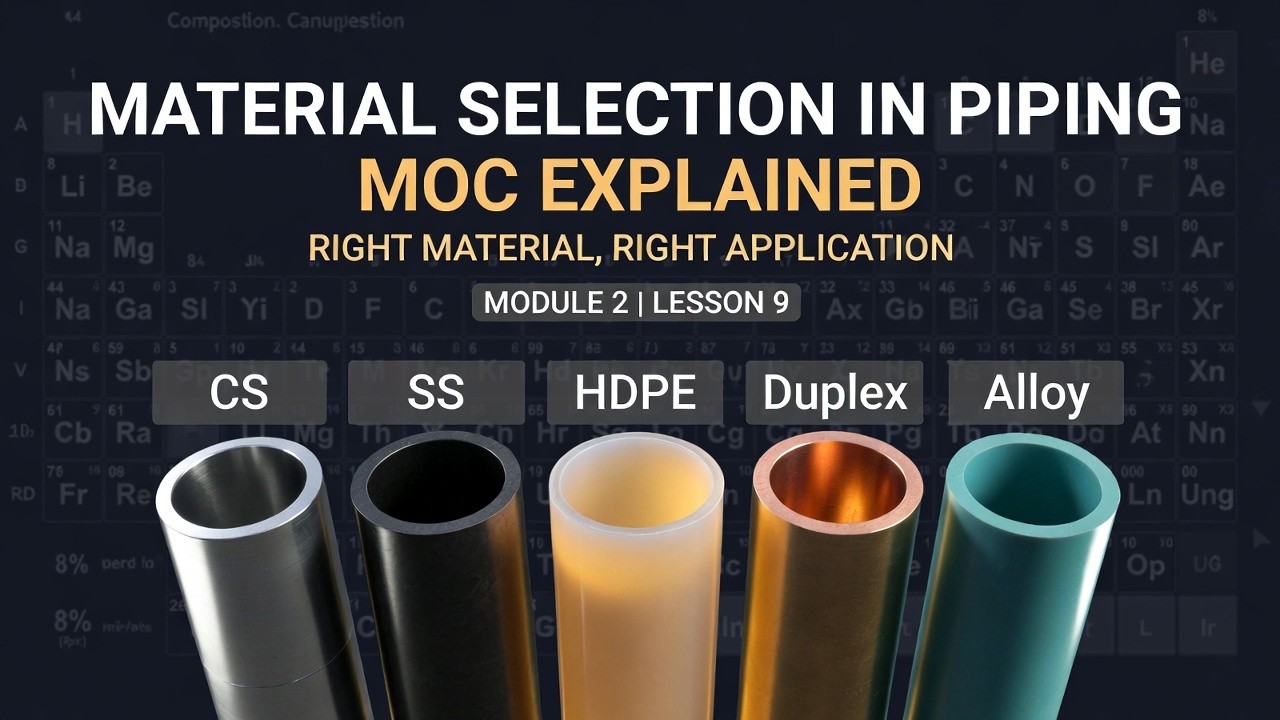 Piping Material Selection Guide | MOC Explained | Carbon Steel vs Stainless Steel vs Alloys