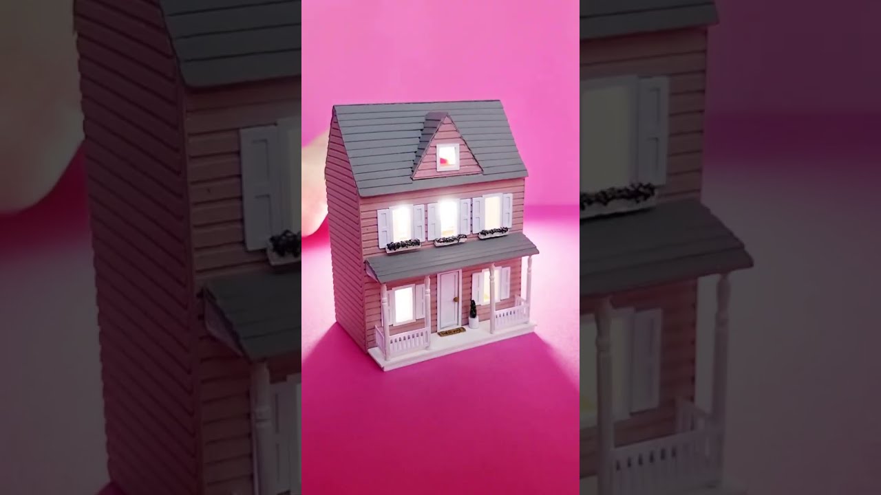 Miniature DOLLHOUSE 🏠made with PAPER! DIY tutorial in description 👇