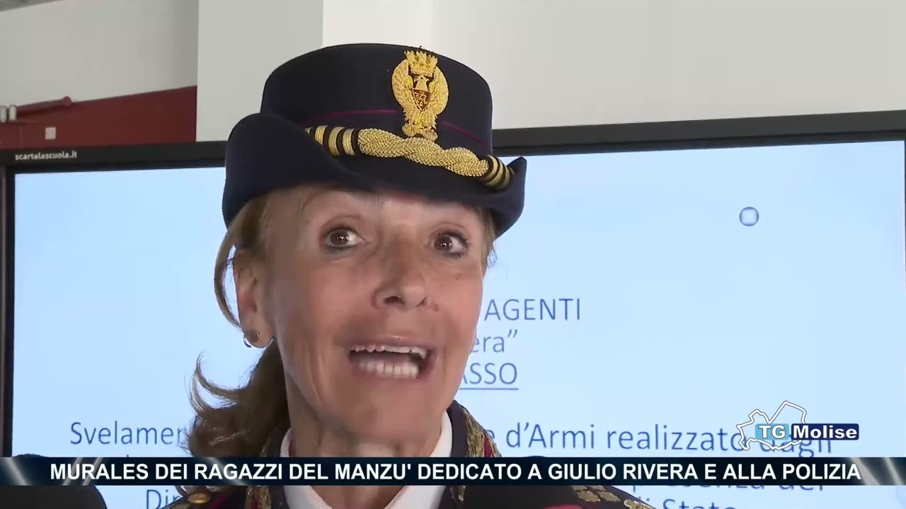 Murales dei ragazzi del Manz&ugrave; dedicato a Giulio Rivera e alla Polizia
