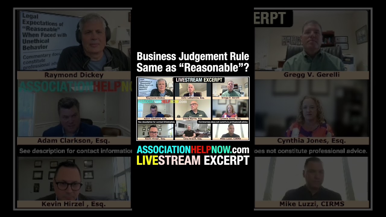 Business Judgement Rule &mdash; Same as &ldquo;Reasonable&rdquo;?