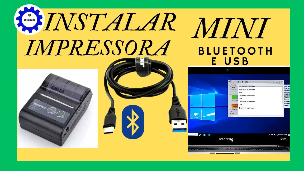 COMO INSTALAR a MINI IMPRESSORA no PC ou notebook VIA USB via BLUETOOTH