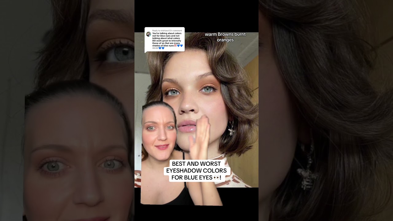 BEST AND WORST EYESHADOW FOR BLUE EYES 👀! #blueeyesmakeup #blueeyes #makeupforblueeyes #eyeshadow