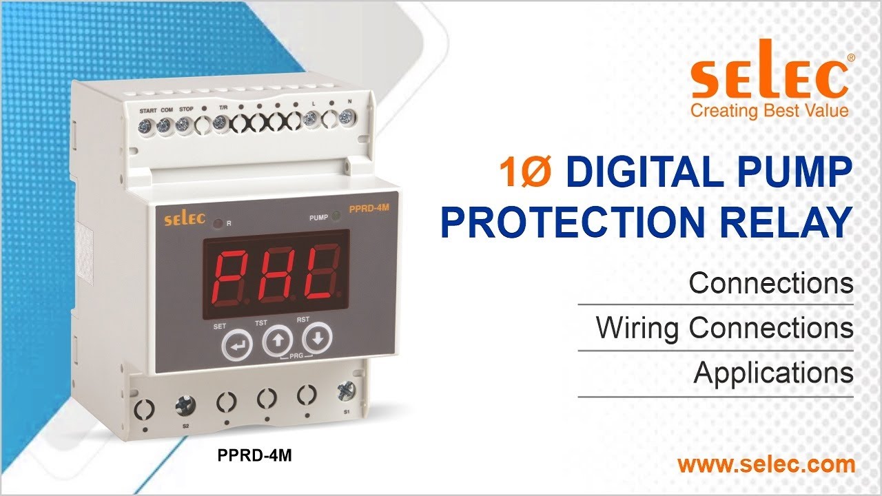 Selec PPRD-4M-1-230V 1&Oslash; Digital Pump Protection Relay: Connections, Programming, and Applications