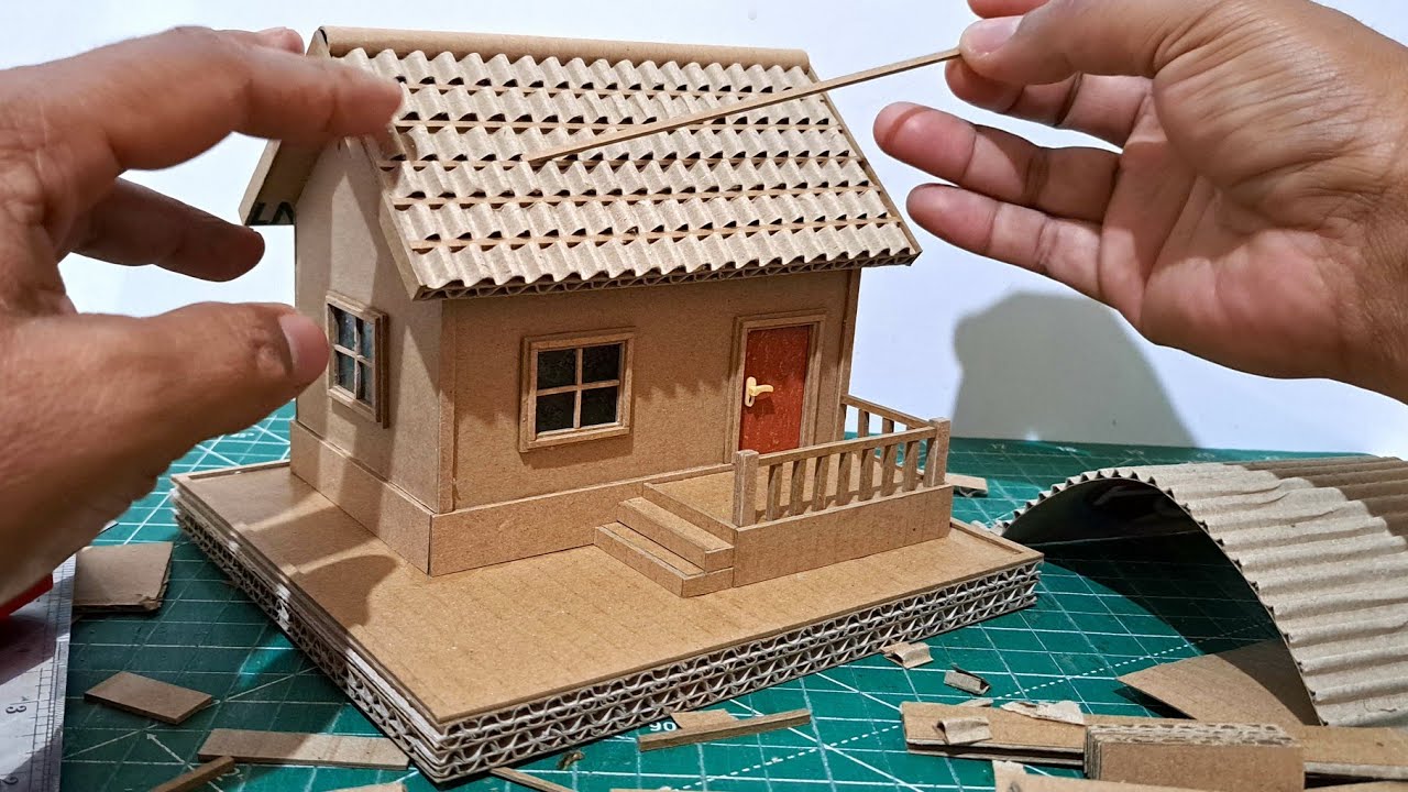 CARA MEMBUAT RUMAH SEDERHANA DARI KARDUS DENGAN SANGAT DETAIL