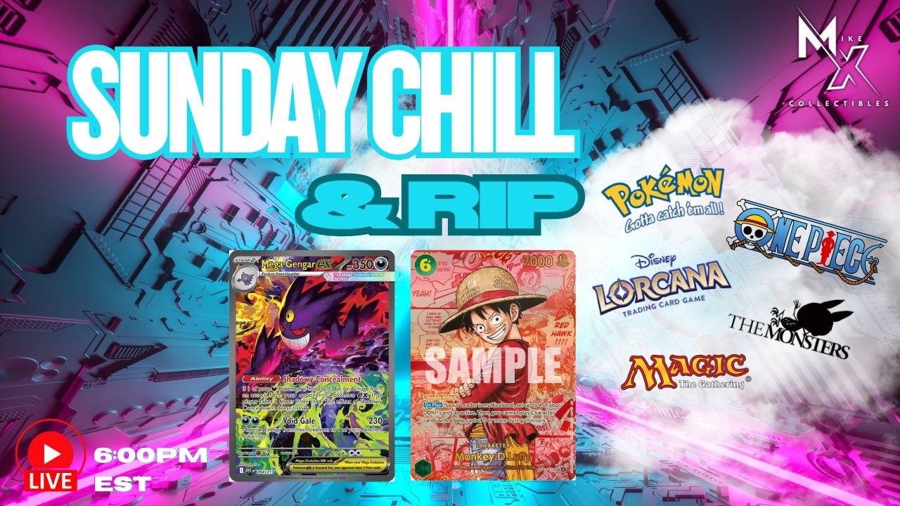 🔴LIVE NOW: Mike X Collectibles Online TCG Store – SUNDAY SIP N RIP - CHASE HUNTING EXTENDED STREAM!