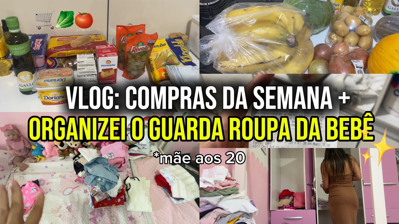 VLOG DO MEU DIA: Compras para Semana + organizando o guarda-roupa da bebê.✨