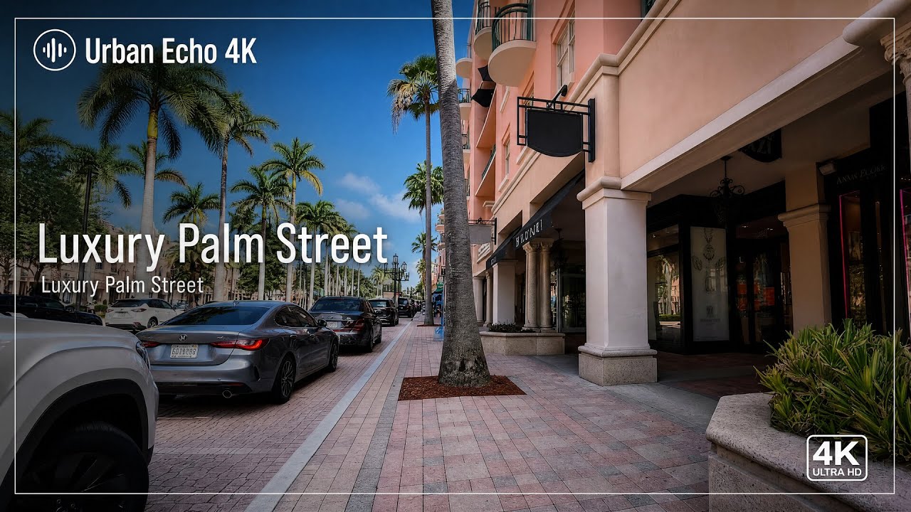 Walking POV Boca Raton Mizner Park Downtown Florida 2026