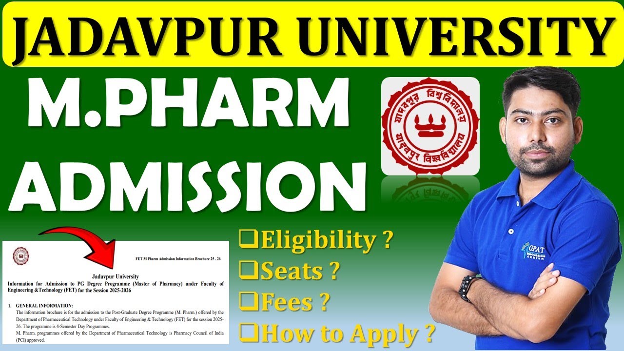 Jadavpur University M.Pharm Admission 2025😍✍️Jadavpur University Admission 2025 #jadavpur_university