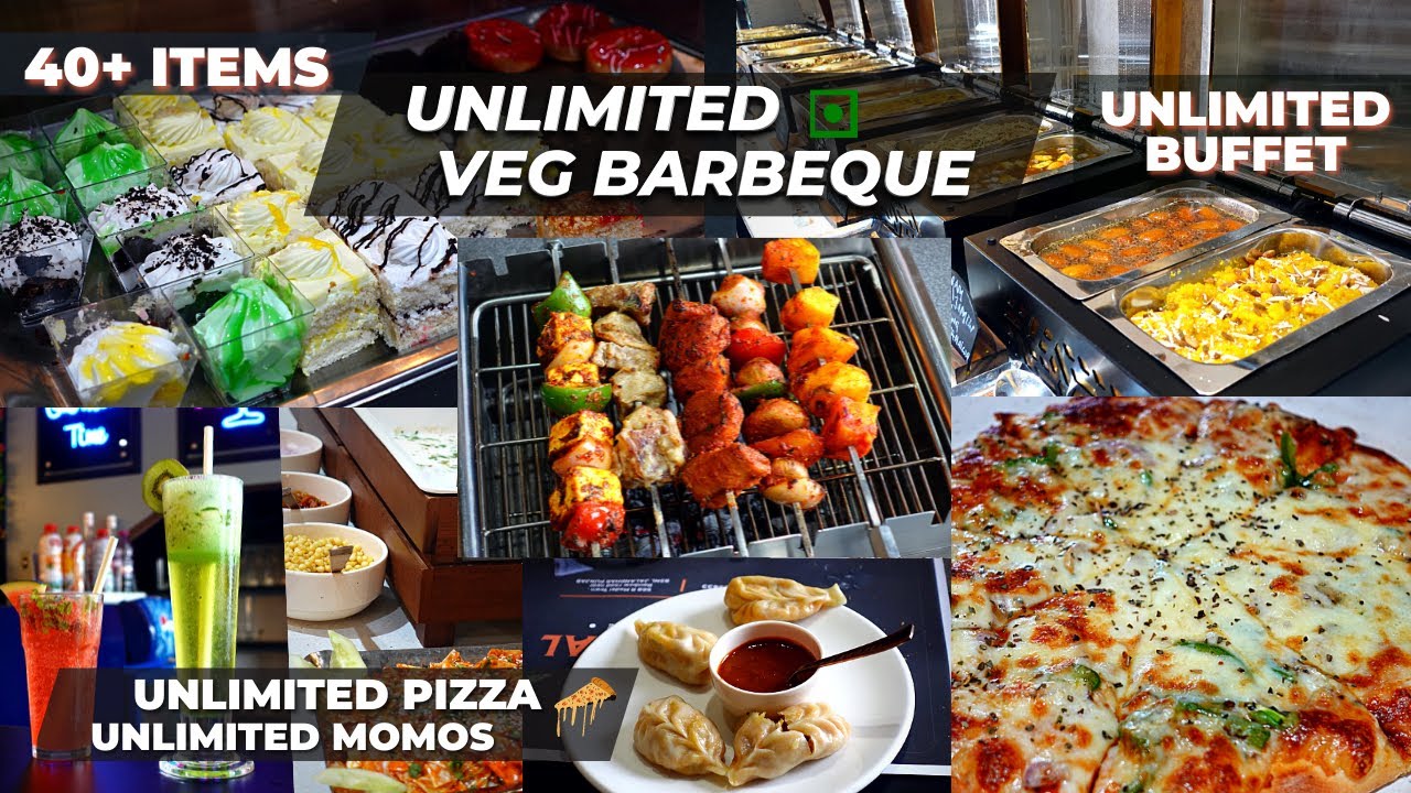 1st time in Jalandhar 😳😱 | Unlimited Veg barbeque buffet lunch dinner | Indian Street food