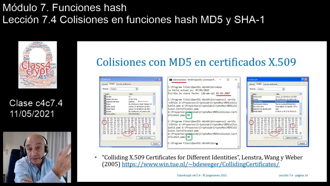 Class4crypt c4c7.4 Colisiones en funciones hash MD5 y SHA-1