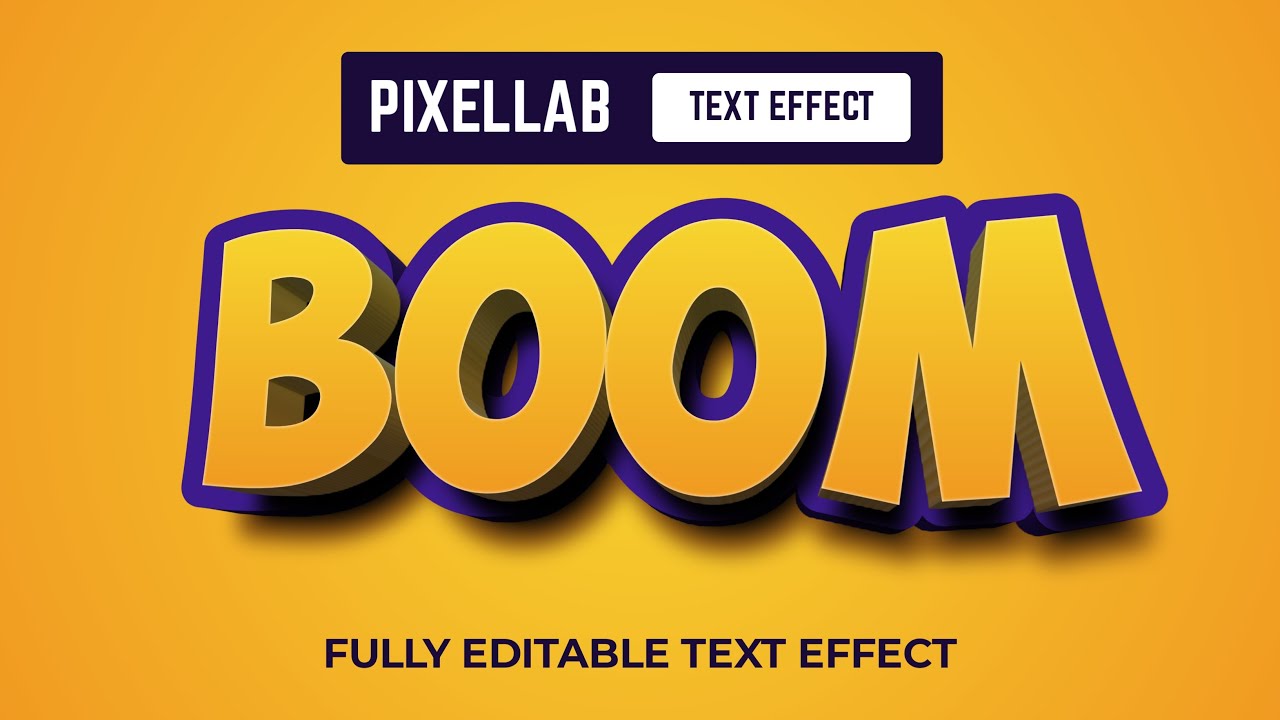100% editable 3d text effect | Pixellab Tutorial
