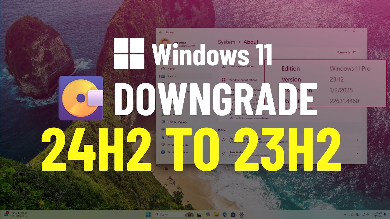 🔴 Windows 11 24H2 rollback to version 23H2 in 2025 ✅ ENTIRE PROCESS