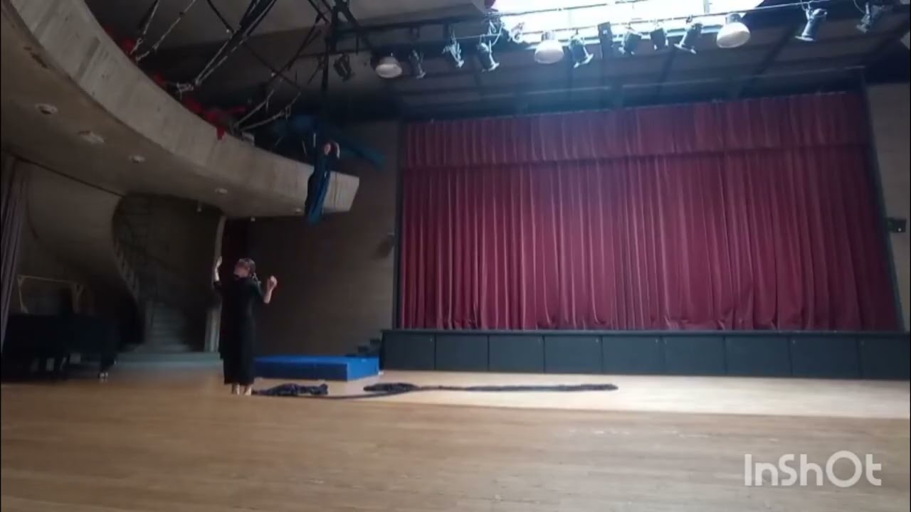 Premier jet d'un numéro de tissu aérien & acrobatie
