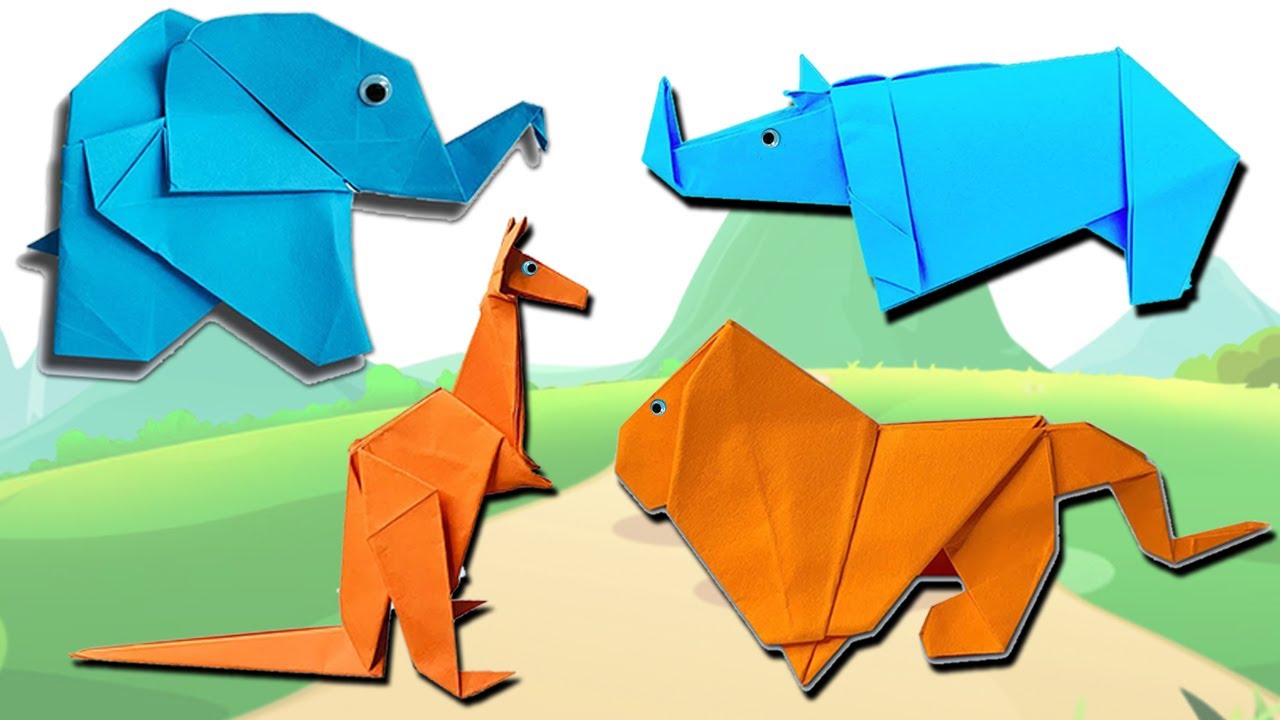 4 Easy Origami Wild Animals Tutorial | Paper Animals | ANYONE CAN MAKE