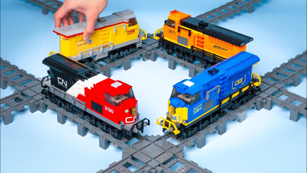 we built a self-driving FLEET of LEGO trains!