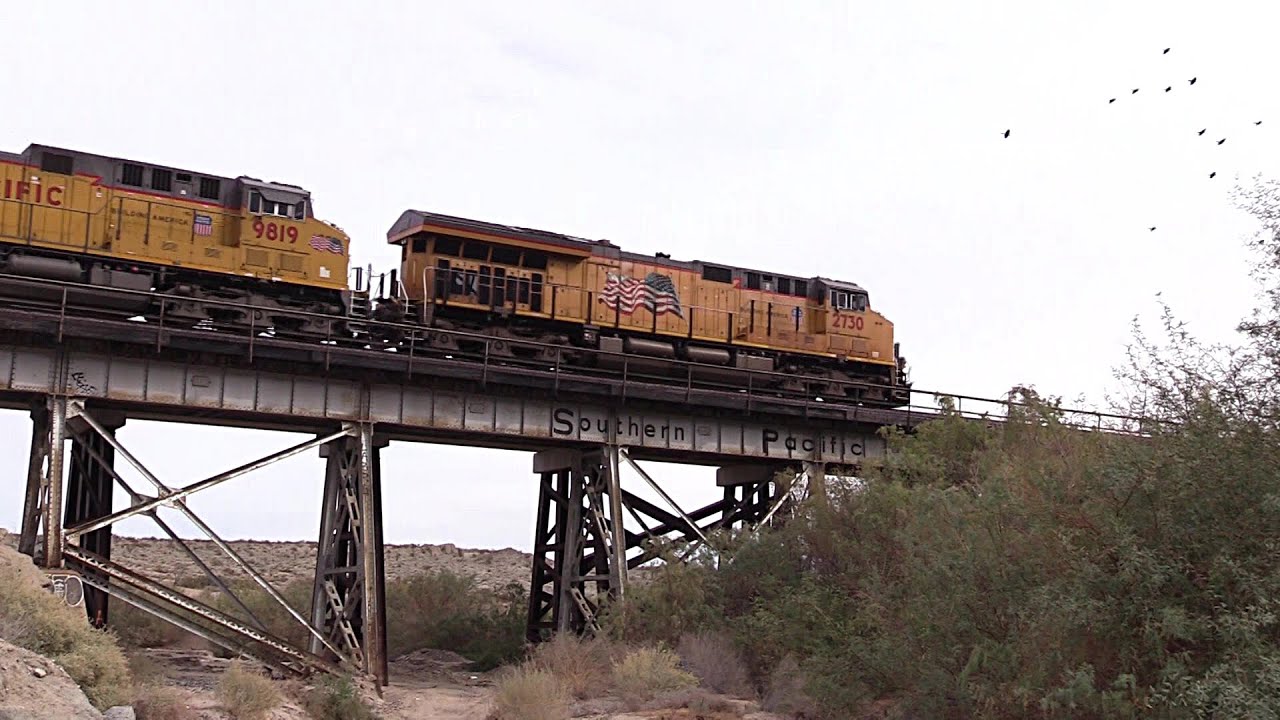 High Speed Desert Railroading - A Cloudy Day on Union Pacific's Sunset Route