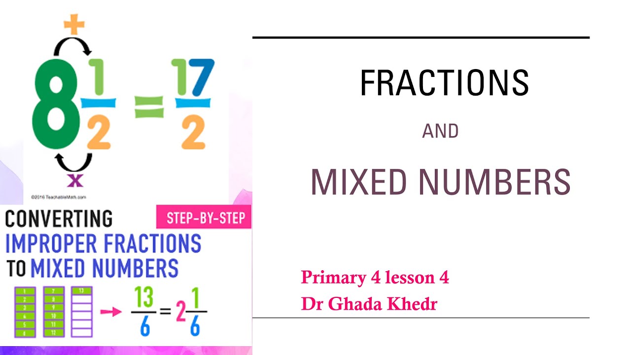 Proper, Improper Fractions and mixed numbers grade 4 exercise 2 الرابع الإبتدائي الكسور الترم التاني