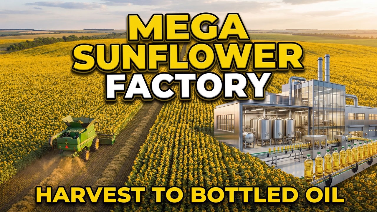 How Sunflower Oil Is Made - Harvest to Factory Process