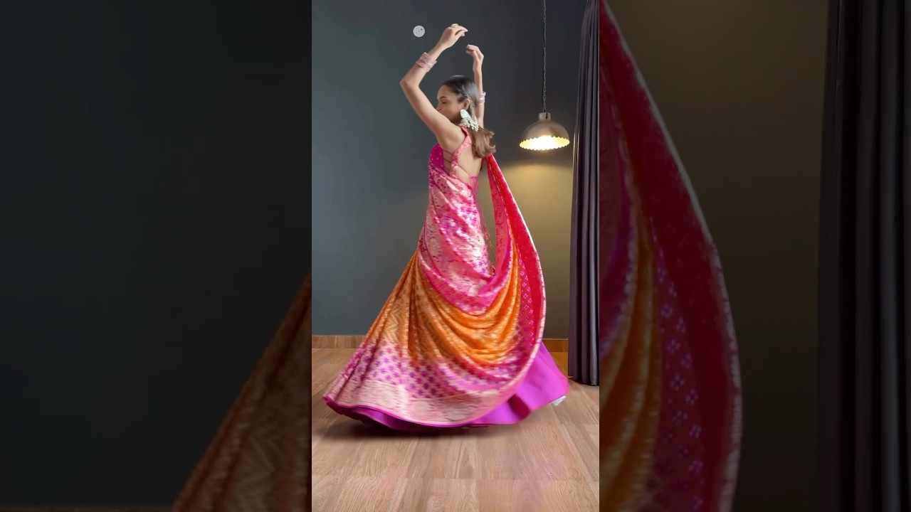 Lehenga saree drape 🩷 Durga Puja Ep.3/6 Saree Styles | 🌼 | #festiveseason #lehenga #navratrispecial