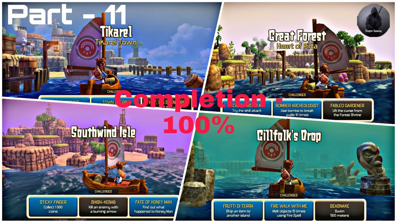 Completion of 4 Islands || Part - 11 || Oceanhorn: Monster of Uncharted Seas || Walkthrough (100%)