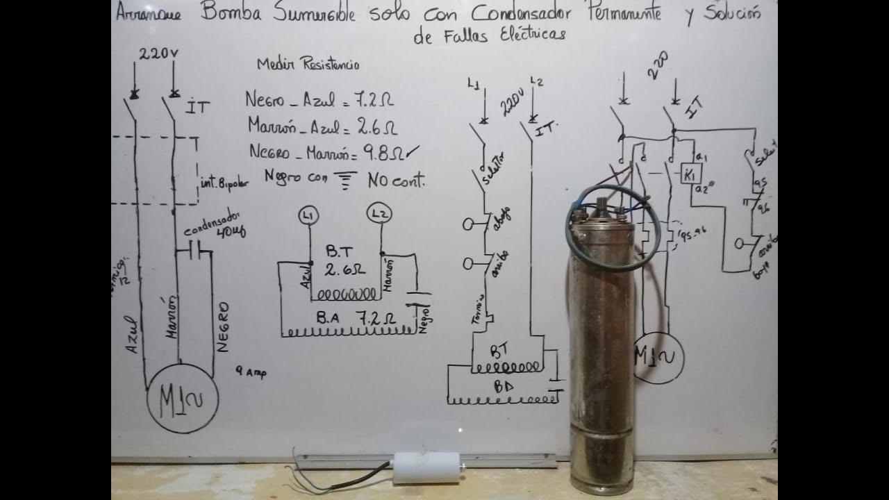 Arranque de Bomba Sumergible con Condensador y Solucionar Fallas Electricas y conexion de Radares