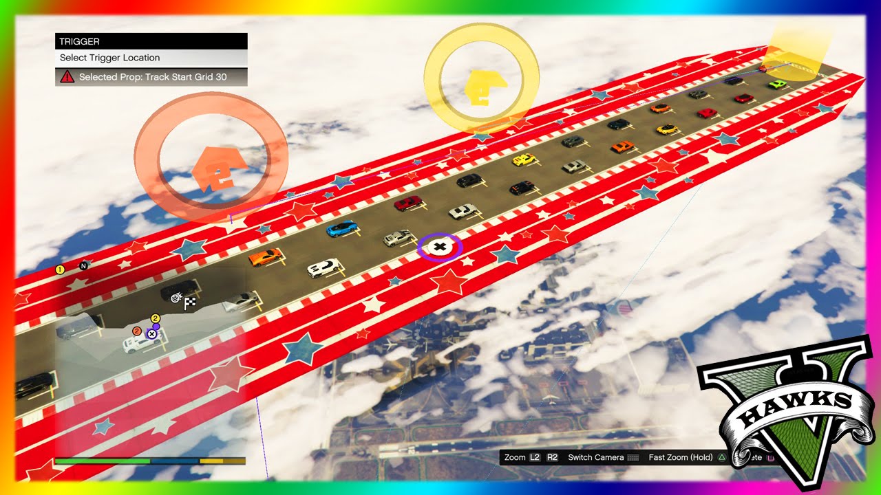 GTA Online Stunt Creator Tutorial - Split Checkpoints and Sky Starting Grid